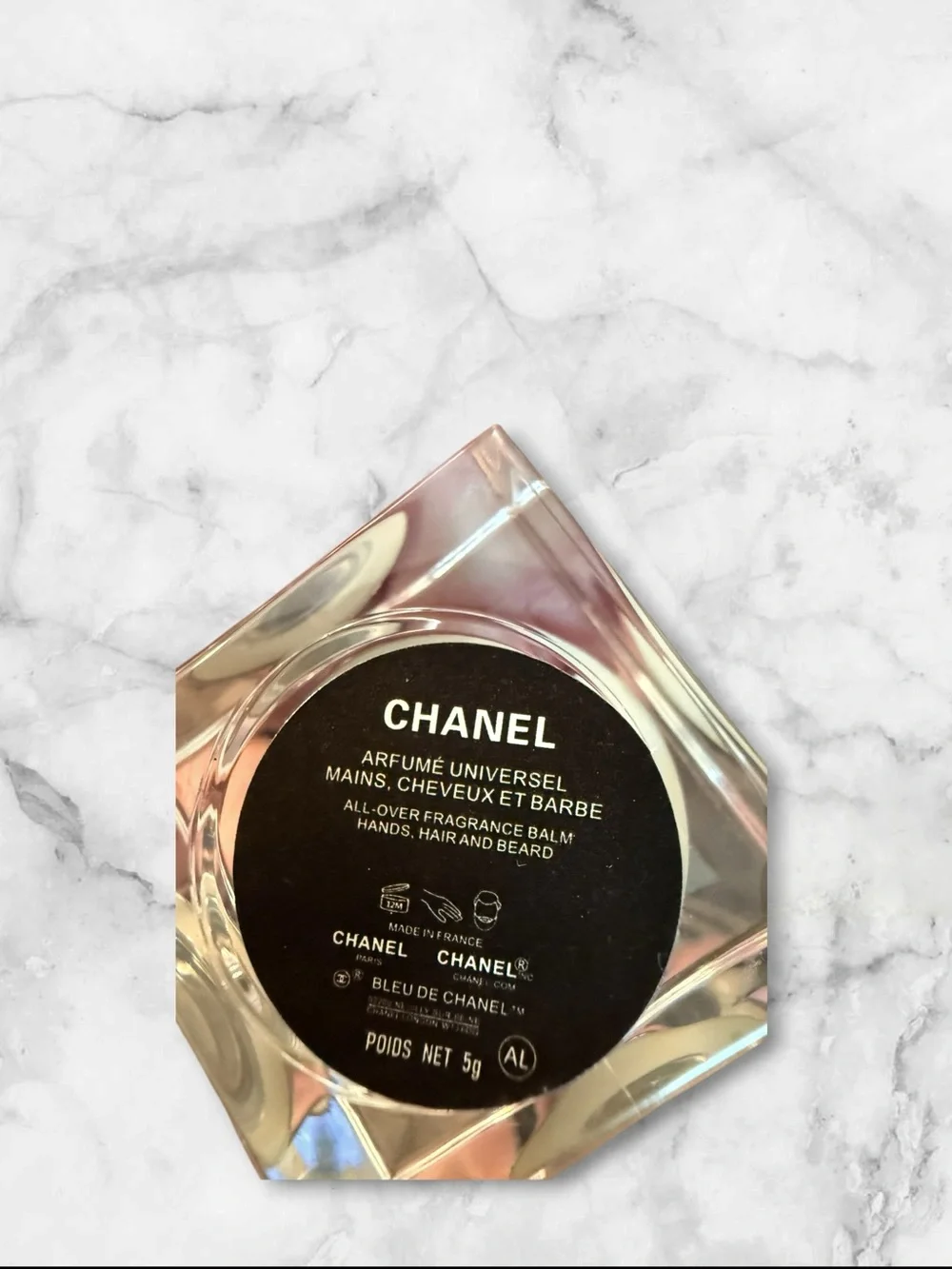 CHANEL Gold and Clear Glass Hand, Hair & Beard Balm
